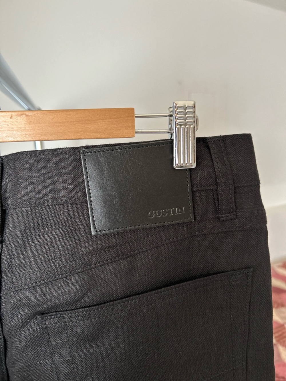 Gustin Straight Linen Pants Black 36 - Picture 4 of 8